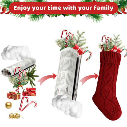 YOGINGO 2 Pack Christmas Stockings - Personalized Christmas Stockings, Large 18 Inches Christmas Stocking Hold All Surprises, Knitted Gift Stockings & Farmhouse Christmas Decor