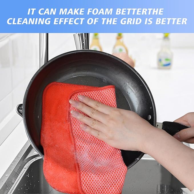 KinHwa Kitchen Washcloths for Dishes Absorbent Microfiber Dish Cloths Quick Dry