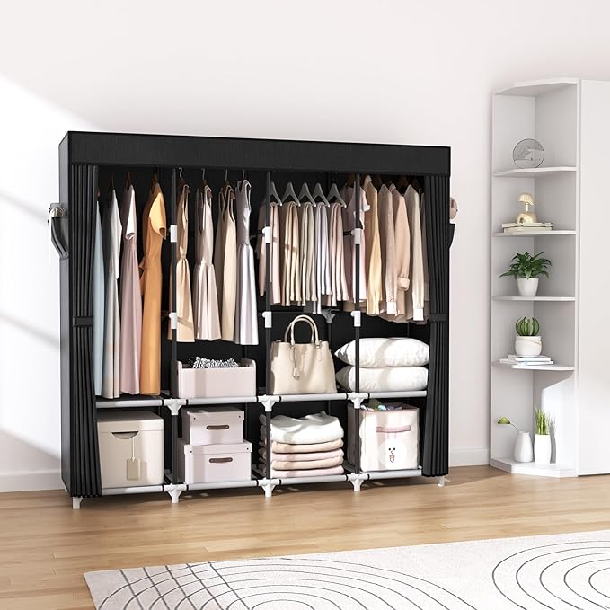 VTRIN Portable Closet for Hanging Clothes 67 Inch Wide Large Capacity Portable