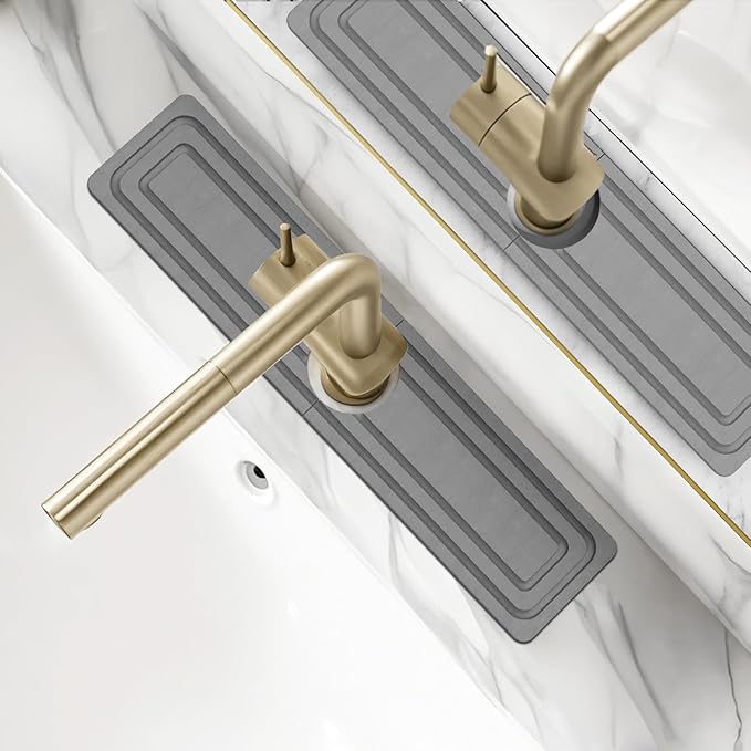 Faucet Mat for Kitchen Sink, Rapidly Absorbing Diatomite Fast Drying Stone
