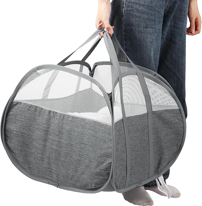 Collapsible Laundry Baskets, 90L Large Foldable Laundry Basket, Tear-proof Pop