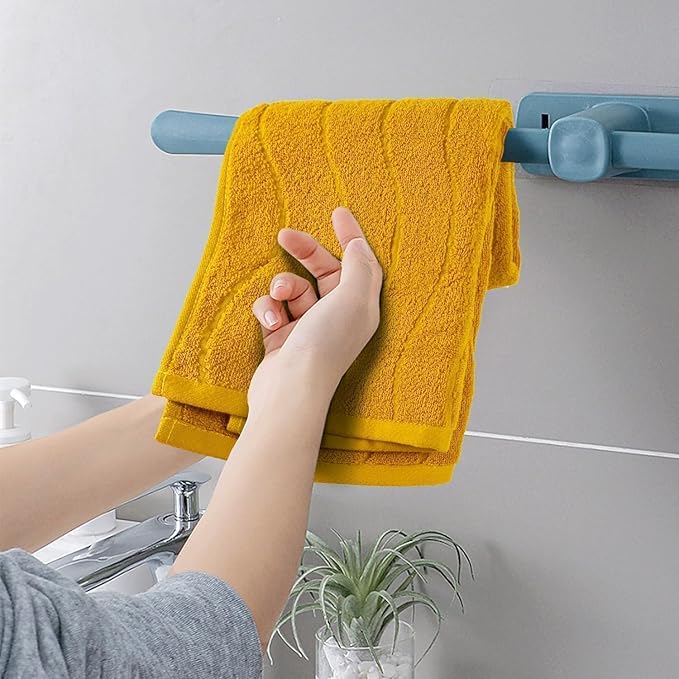 Jacquotha Wavy Striped Cotton Hand Towels, Dry Your Hand Instantly, 13x29 Inches