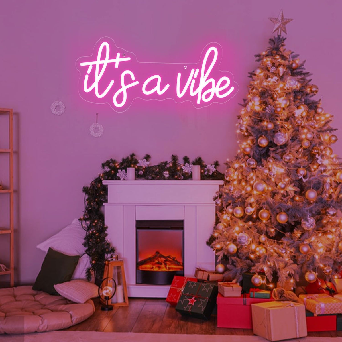 It's a vibe Neon Signs, Neon Light for Bedroom,Dimmable USB LED Wall Décor for Valentines Day Birthday Gift,Wedding,Party,Christmas Day,Home Decor