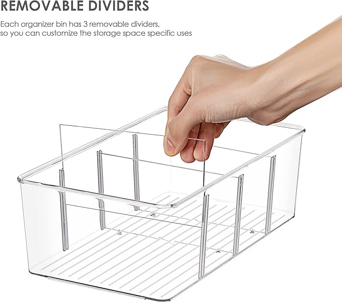 Vtopmart 4 Pack Food Storage Organizer Bins, Cabinet Organization and Storage