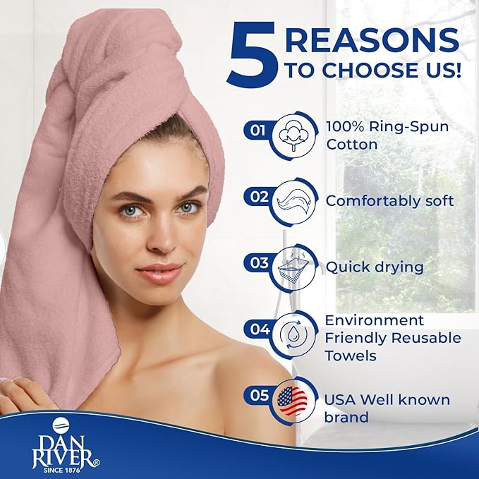 DAN RIVER 8 PC Luxury Bath Towels