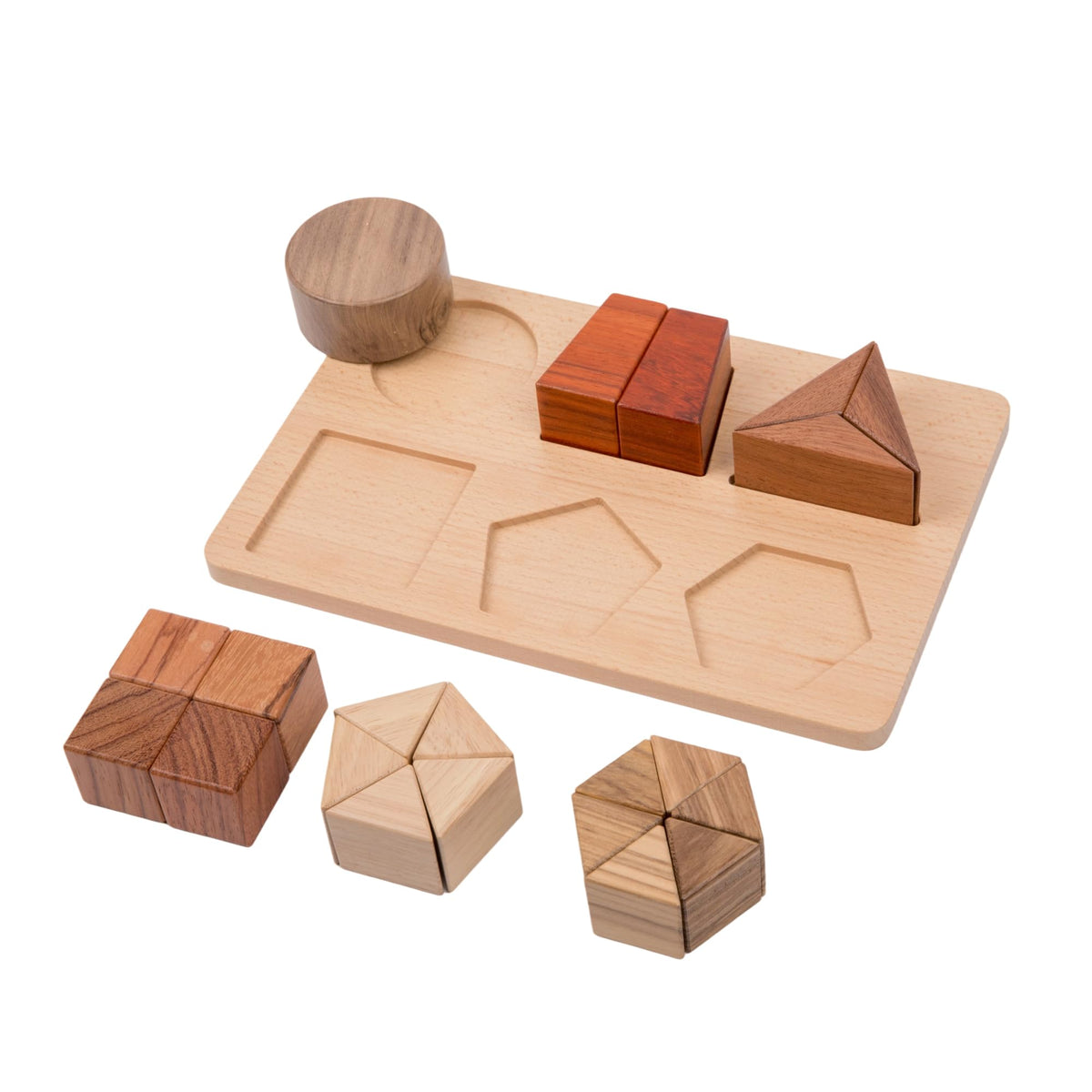Montessori Wooden Fraction Puzzle Toy for Toddler Age 2 3, Math Manipulatives for 3+ Years Old, Geometric Shape Matching Game―Various Quality Wood Material Blocks, Classroom Learning Materials
