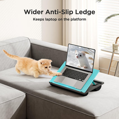 HUANUO Adjustable Lap Desk - with 8 Adjustable Angles & Dual Cushions Laptop Stand for Car Laptop Desk, Work Table, Lap Writing Board & Drawing Desk on Sofa or Bed, HNLD2TB