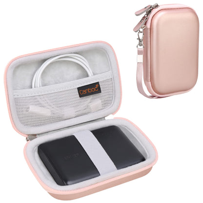 Canboc Hard Case for Anker PowerCore 13000 Portable Charger/Anker 622/621 Magnetic Battery (MagGo) Power Bank, Mesh Pocket fits USB Cable, Rose Gold (Case Only) ﻿