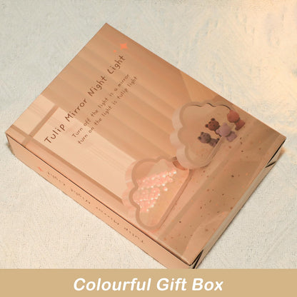 ITOWNKN Unique Tulip Lamp Cloud Night Light, Fully Assembled Infinity Flowers Mirror, USB Powered Home Decoration Table Lamp, Aesthetic Room Decor Gifts for Teen Girls Kids (Pink)