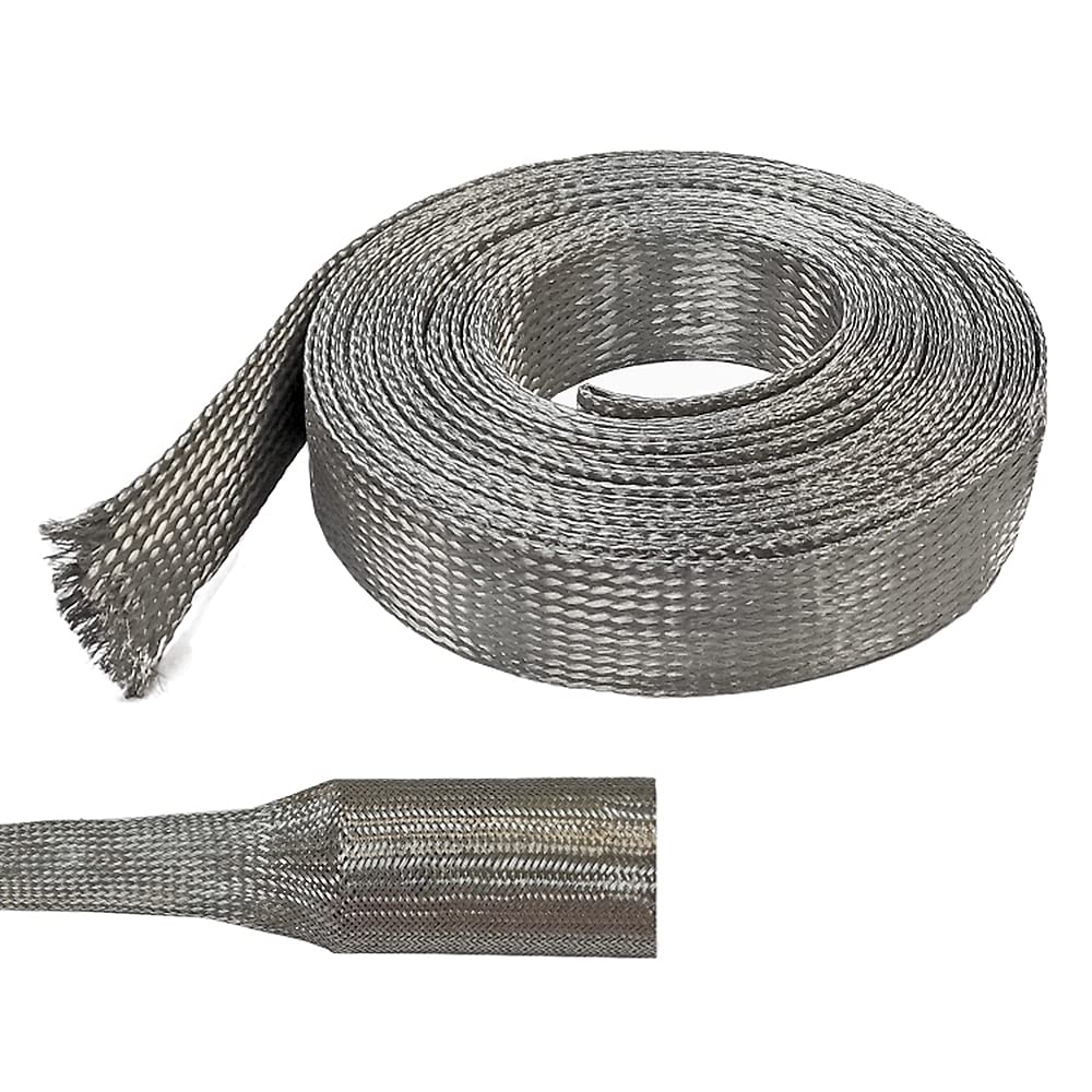 Electriduct 3/4" Tinned Copper Metal Braid Sleeving Flexible EMI RFI Shielding Wire Mesh (0.48" Diameter) - 250 Feet