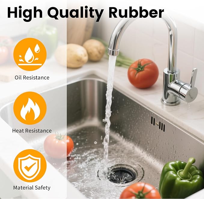 Garbage Disposal Splash Guard, 2 Pack 3 1/8" Sink Baffle Disposer Drain Splash