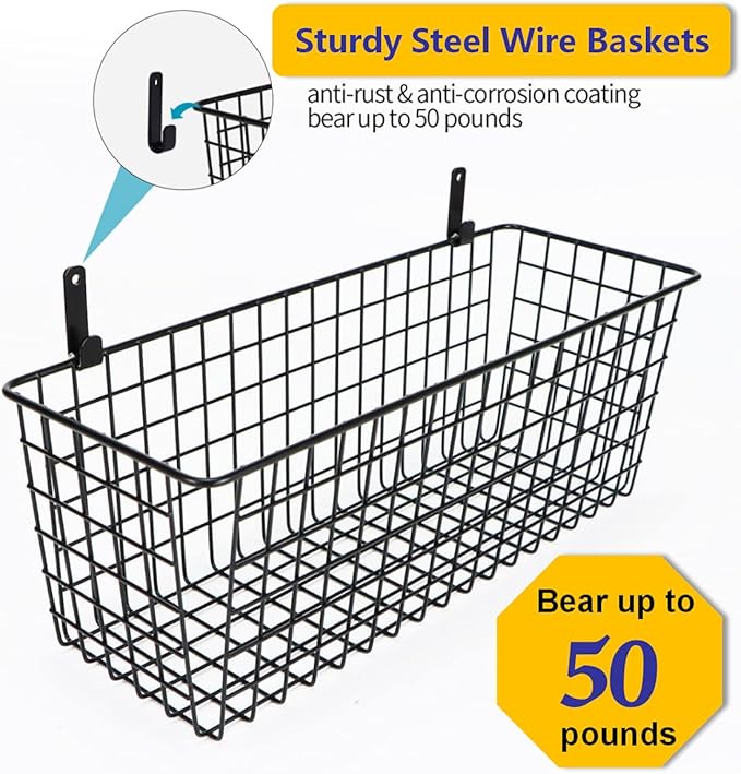 Joben Oligey 3 Set Hanging Wall Baskets, Wire Basket