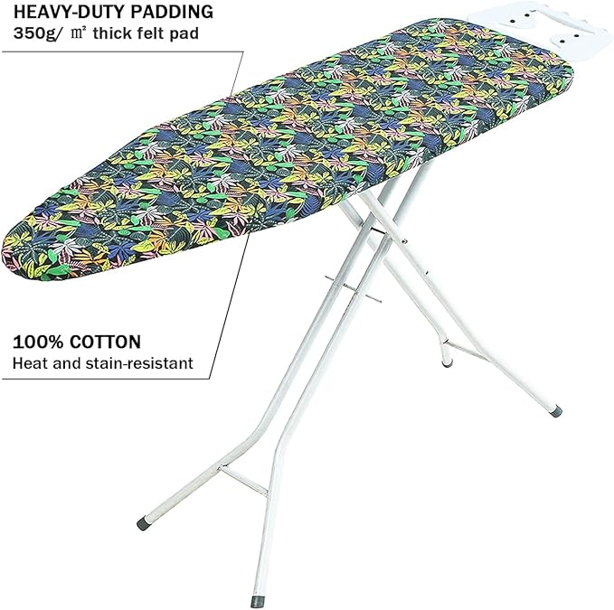 Ironing Board Cover and Pad Standard Size 15 x 54, 3 Pairs of Hook and Loop