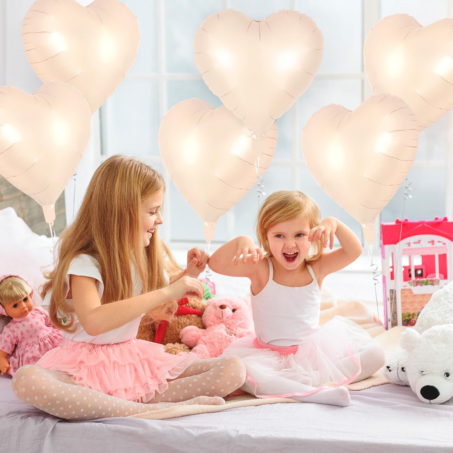 12 Pcs Red Heart Balloons,18 Inch Heart Foil Balloons Love Balloon Valentine Balloon for Birthday Party Wedding Engagement Party Baby Shower Valentine Day Decorations (red)