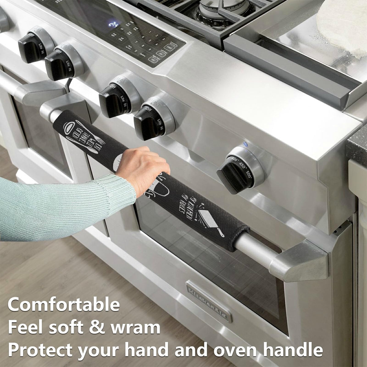 Kitchenware Cook Refrigerator Door Handle Covers Never Trust A Skinny Chef Kitchen Appliances Gloves For Microwave Dishwasher Fridge Door Cloth Protector 2pcs