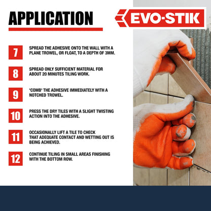 EVO-STIK Wall Tile Adhesive and Grout White 1L - Mould Resistant - Waterproof - Ready to Use