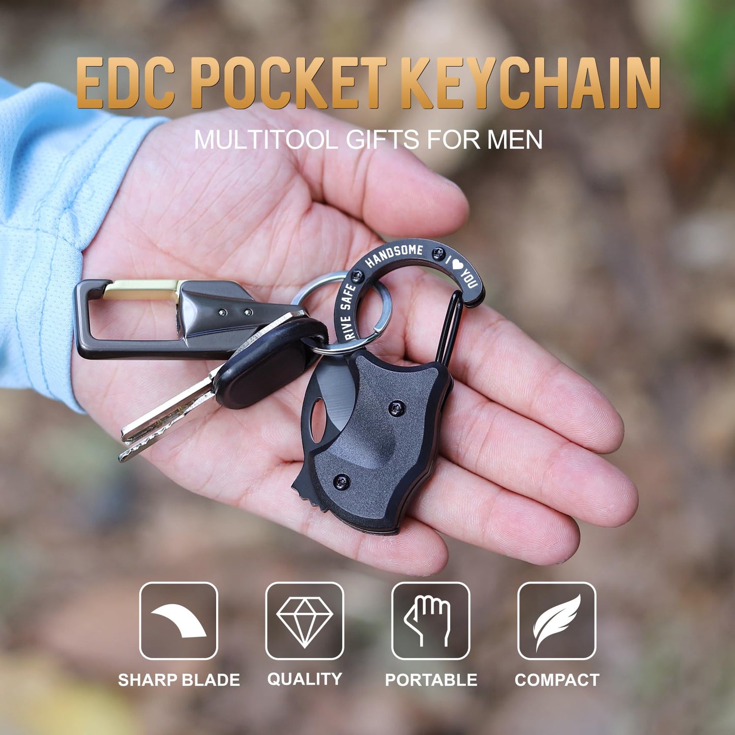 OOPERAY Gifts for Him Valentines Day Men Husband, Valentines Anniversary Birthday Gifts for Him, Mens Tool Gift, EDC Keychain Gift for Boyfriend, Valentine for Husband from Wife