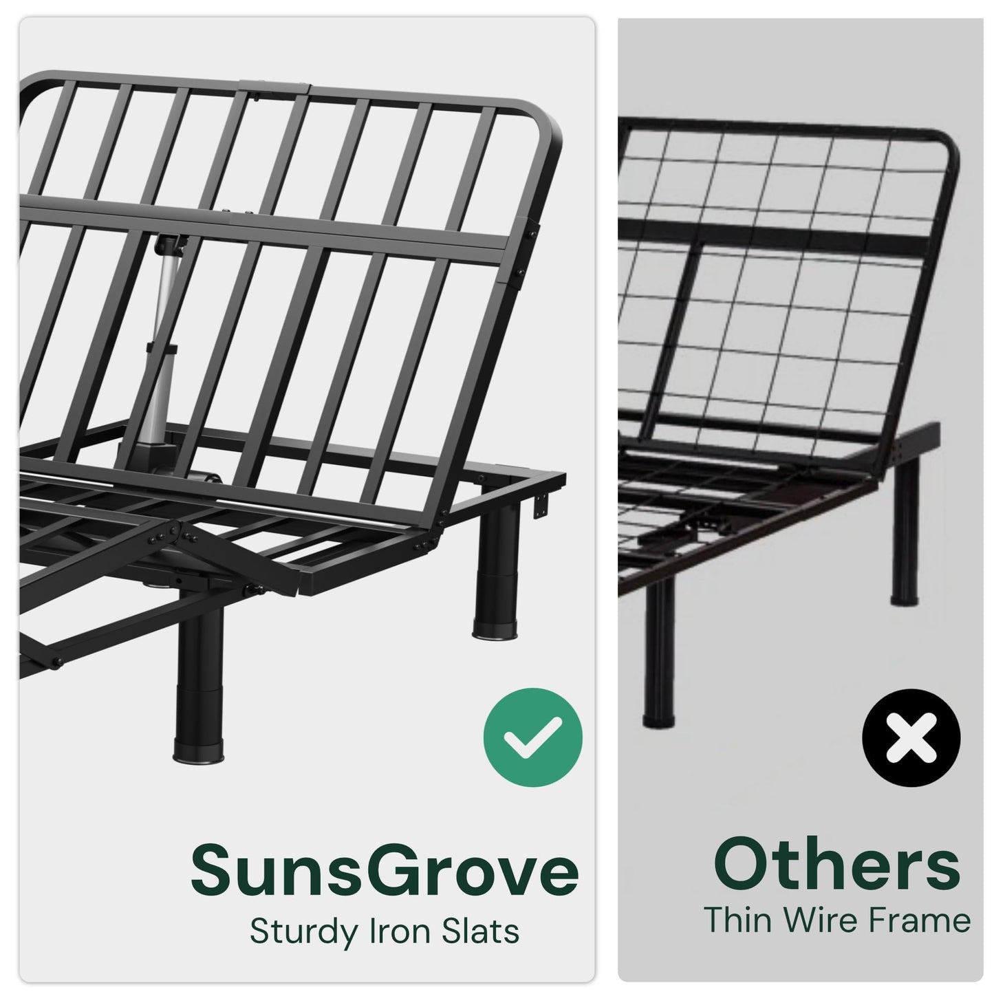 SunsGrove Twin XL Adjustable Bed Frame with Wireless Remote, Zero Gravity, Head & Foot Incline, Anti-Snore, Memory Presets, Quiet Motor, Electric Bed with Adjustable Leg Heights