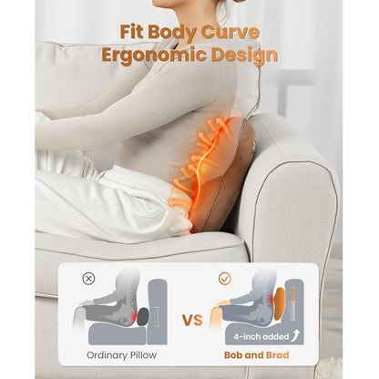 BOB AND BRAD Cordless Back Massager with Heat FSA Eligible HSA Eligible, Shiatsu Neck Massager for Pain Relief Deep Tissue, 3D Kneading Massage Pillow for Pain Relief, Birthday Gifts for Women Men