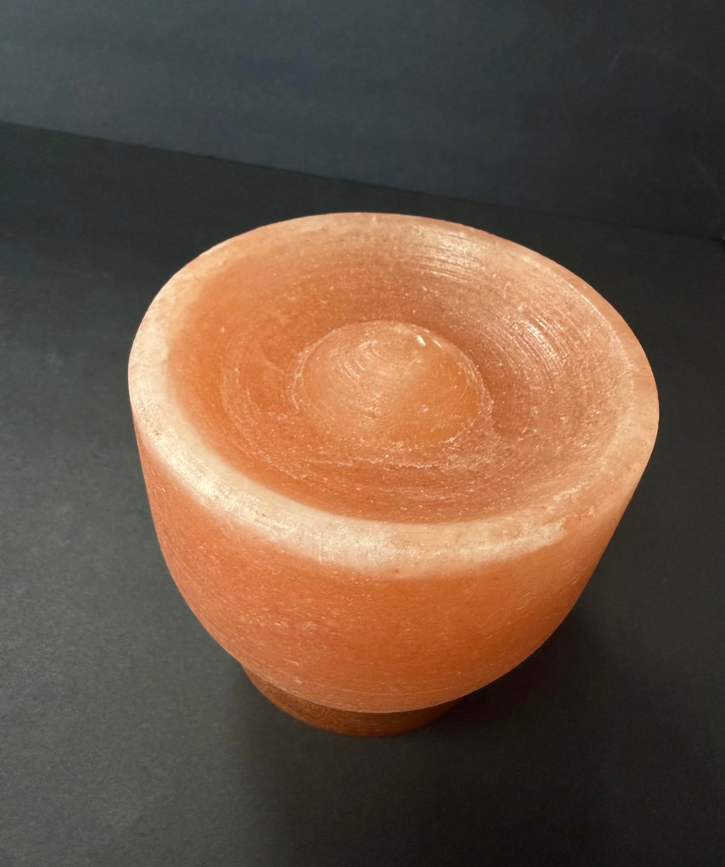 Rock Salt Wellness Bowl 4.92 in with Wooden Base with 4 Piece Balls
