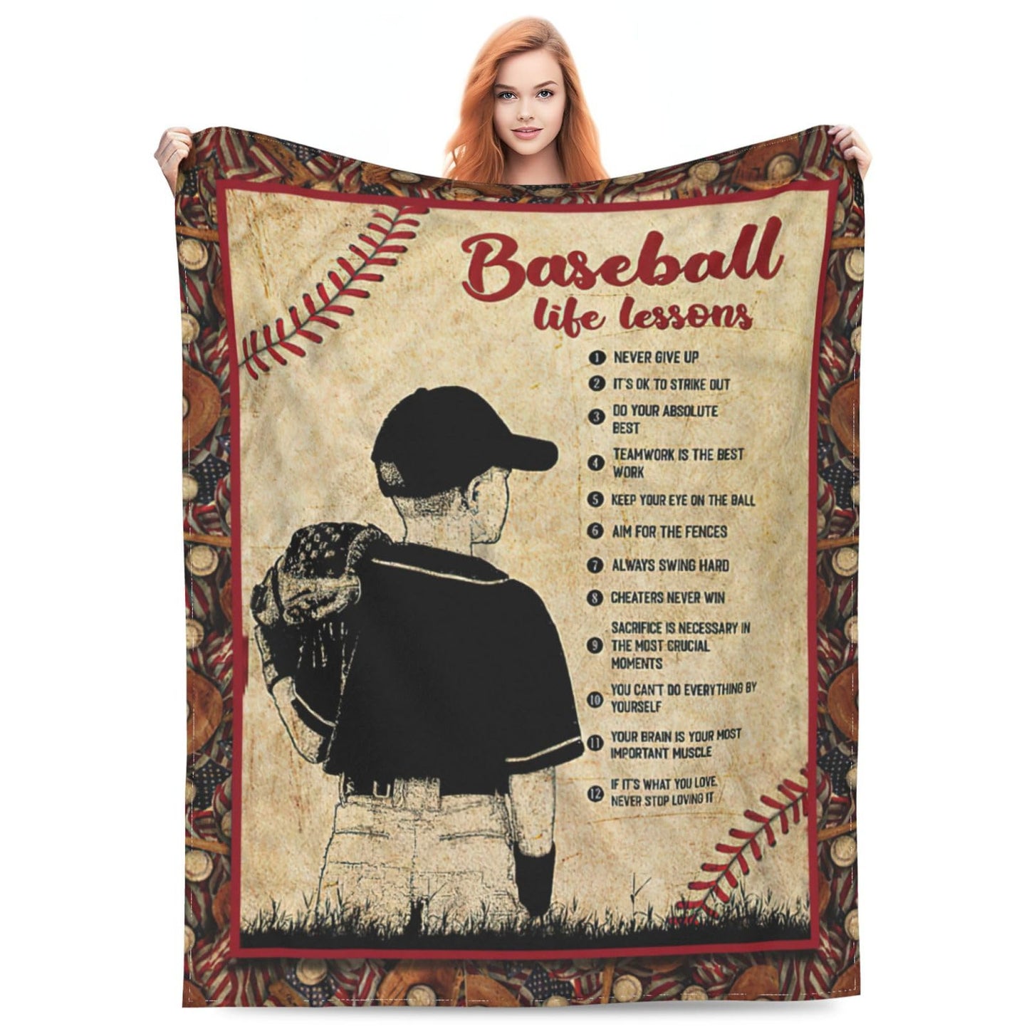Baseball Decor Gifts: Cozy Fleece Flannel Blanket, Soft Warm Plush, Lightweight, 40"X50" for Boys Teens Kids, Couch Sofa Bed