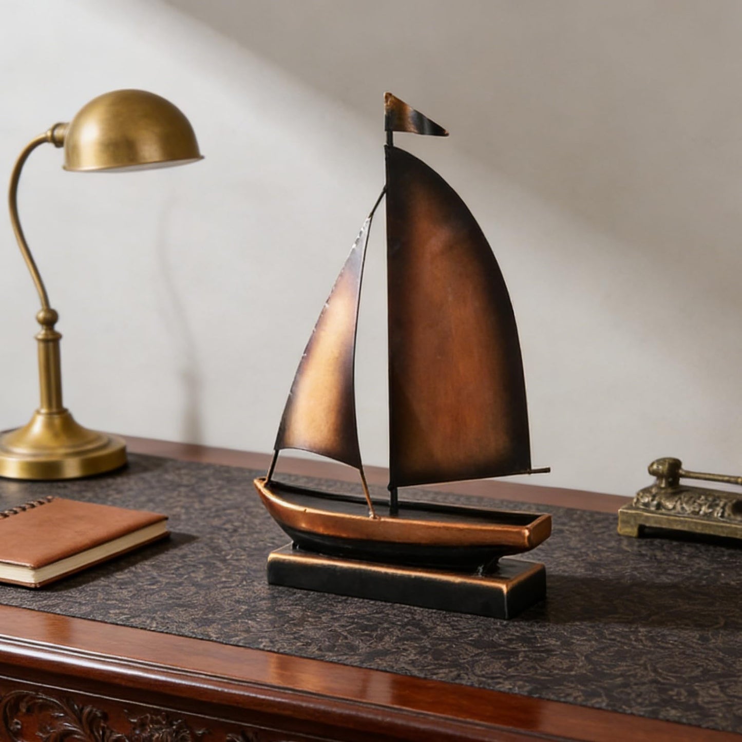 XGZY Iron Sailboat Ornament Decor,Small Ship Model Decorations for Coastal,Nautical Bathroom,Modern Farmhouse,Living Room,Shelf,Desk Accessories for Men (C)
