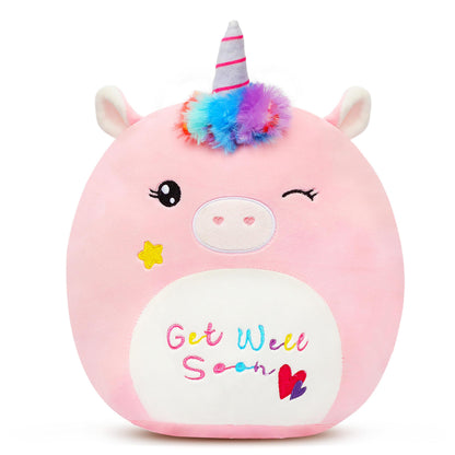 Easfan Get Well Soon Unicorn Plush Pillow Soft Plush Toy Get Well Soon Gifts for Kids Patient Feel Better for Women Throw Pillow Sofa Cushion Home Decoration
