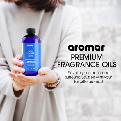 AROMAR Premium Fragrance Oil - Essential Oil for Diffusers & Home Aromatherapy - Cool Waters - 8oz