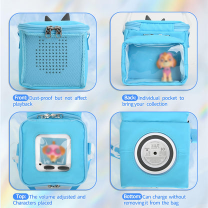 Beautyflier Carrying Case Compatible with Toniebox Starter Set and Tonies Figurines, Storage Bag Organizer for Toniebox 2 & Accessories, Tote Bag for Toniebox 1 Disney Tonies Figures (Blue)