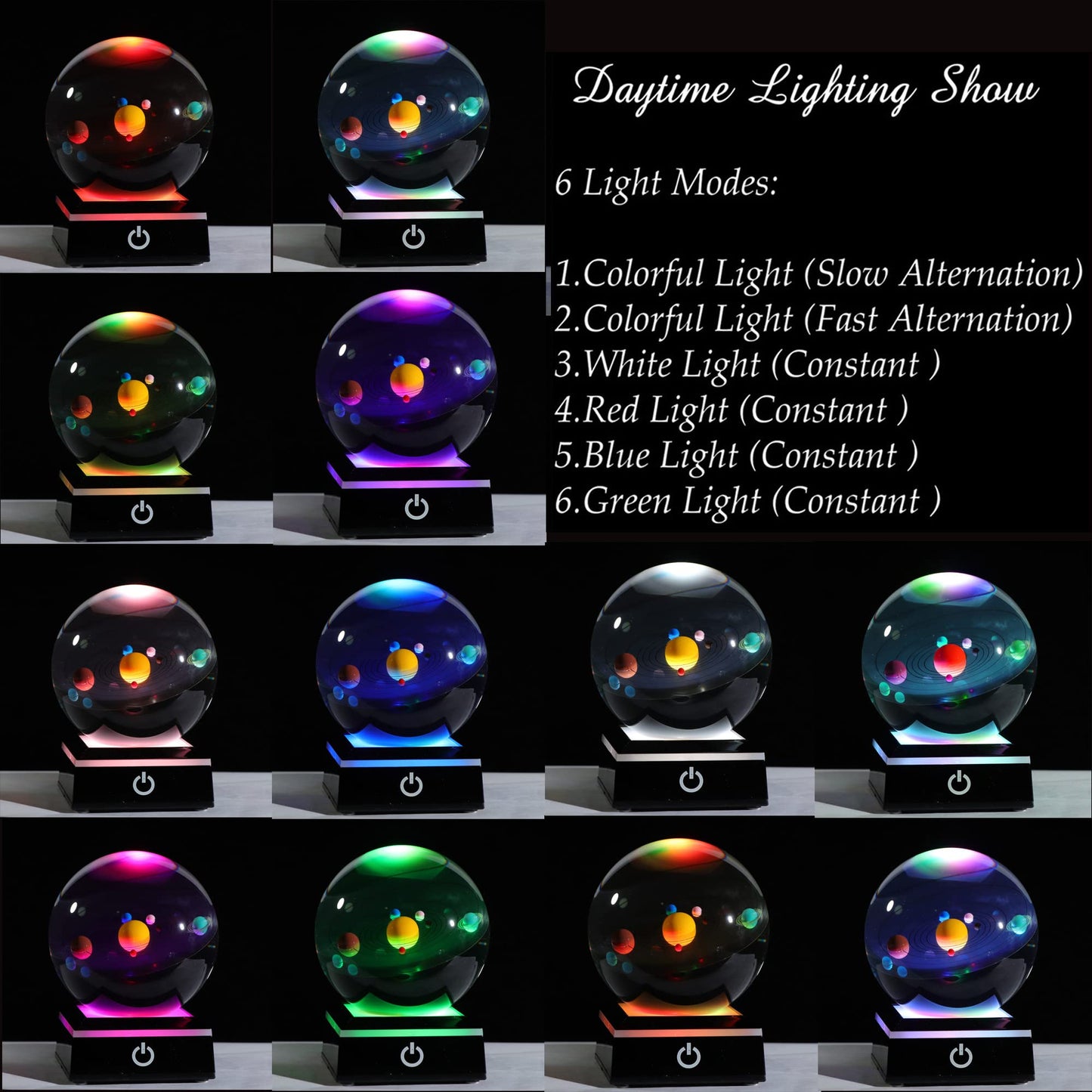 Qianwei 3D Solar System Model Crystal Ball Astronomy Gifts Men Space Decor