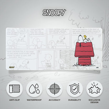 Grupo Erik XXL Mouse Pad - Snoopy Gifts For Dog Lovers | Gaming Desk Mat 31.5 x 13.8 inches, Non-Slip Rubber Keyboard & Mouse Mat Large | Gaming Gifts Gamer