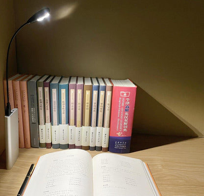 LED USB Reading Lamp Light with 2-Brightness Dimmable Setting, Flexible Gooseneck USB Light for Notebook Laptop Keyboard, Powerbank(On/Off Switch, 1 White+1 Mini USB Light)