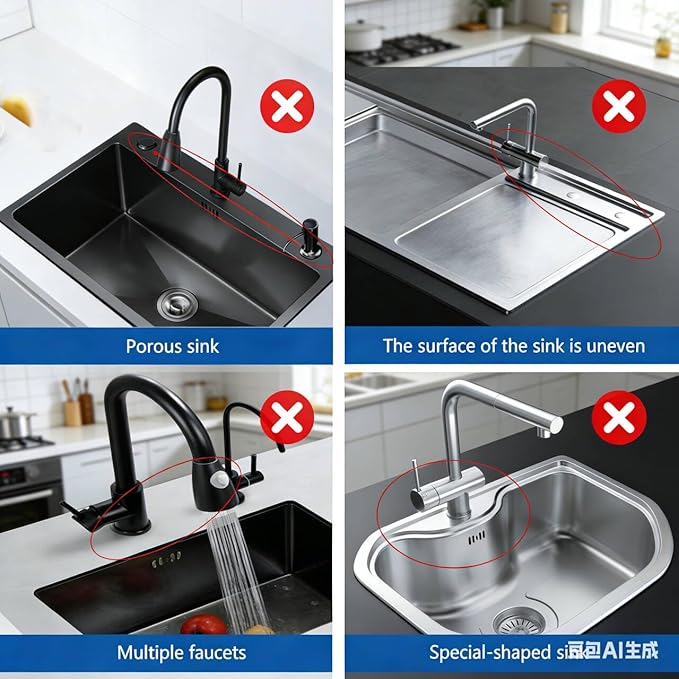 Kitchen Sink Splash Guard Gen2-30" x 6'' Silicone Sink Mat Splash Guard fit