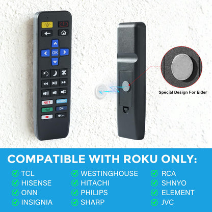 Big Button Remote Control Replacement for All Roku TVs – Simple and Easy to Use