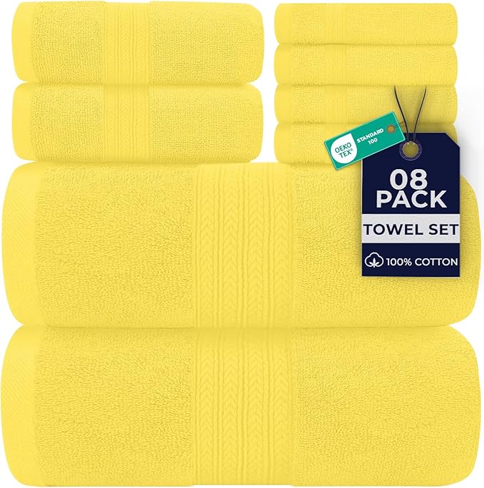 DAN River 8 PC Luxury Bath Towels