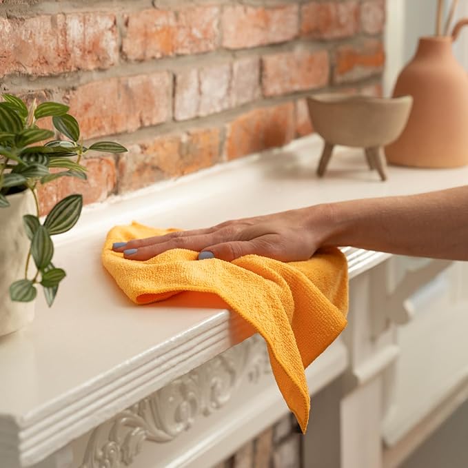 S&T INC. 50 Pack Microfiber Cleaning Cloth, Bulk Towels