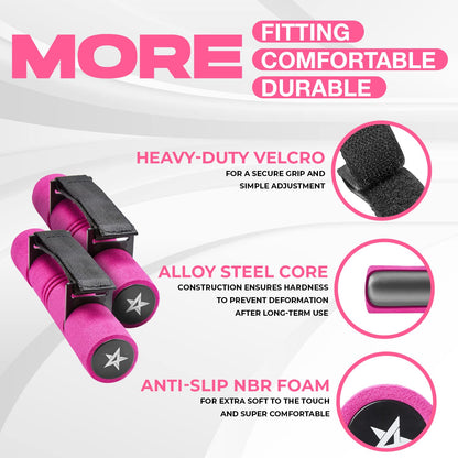 Yes4All Adjustable Dumbbell Hand Weights Set Of 2 Perfect for Women's Walking or Travel Exercise with Adjustable Straps, Foam Cover, and Color Coded Weight (2lbs, 3lbs or 4lbs), Anti Slip