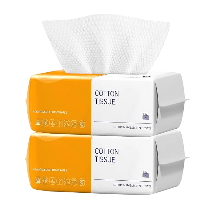 2 Pack Face Towels Disposable, Face Clean Towels, Lint- free Facial Tissue