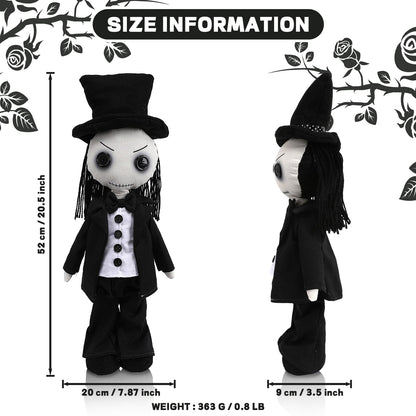 Varuotu 21" Gothic Haunted Doll Scary Living Dead Dolls Creepy Revenge Voodoo Doll Halloween Decoration Toy Gag Gifts