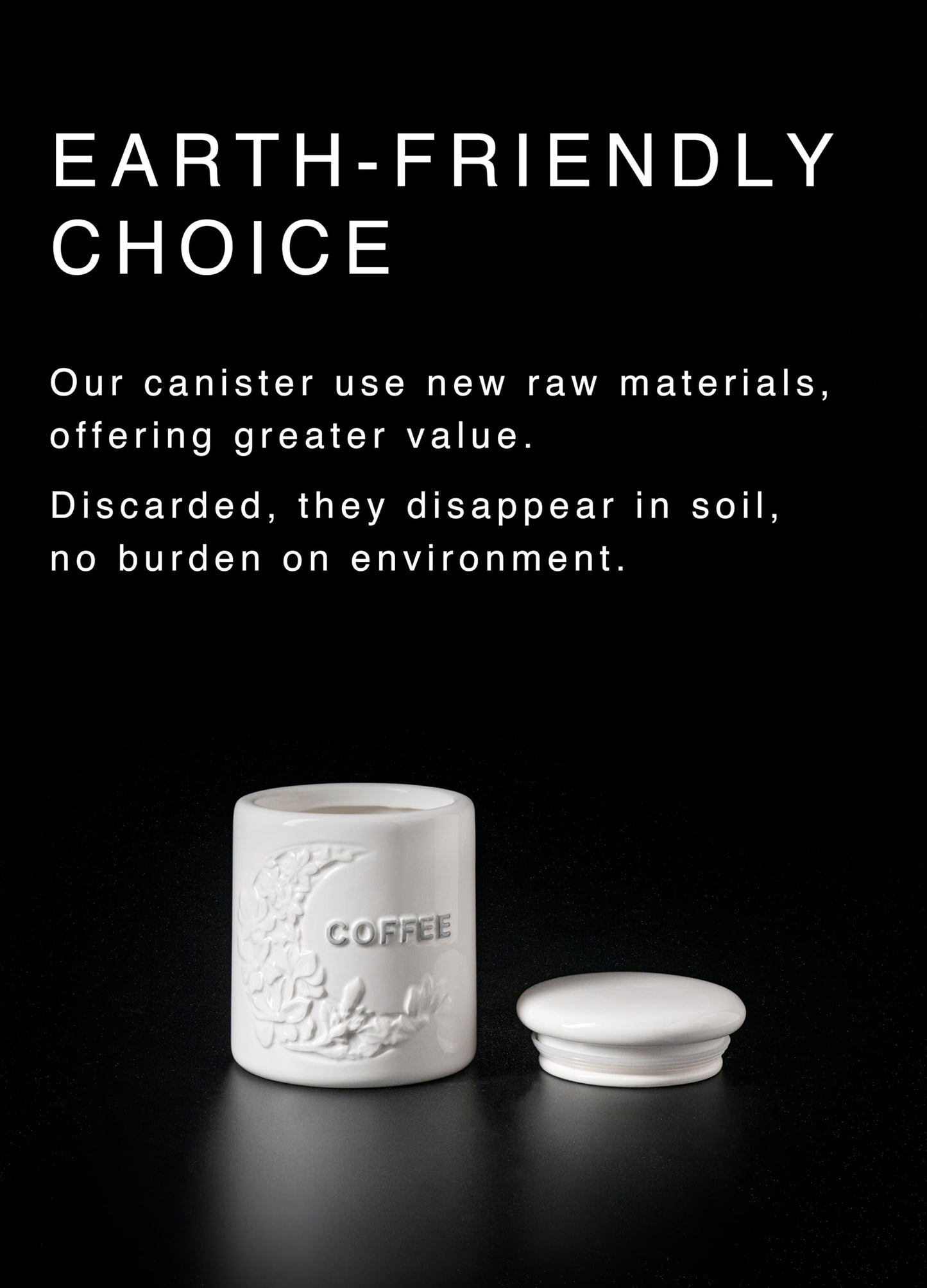 TAWCHES Wing Petal Ceramic Canisters Sets For The Kitchen Canisters For Countertop Set of 3 Airtight Coffee Canisters For Ground Coffee Sugar Container Tea Storage Jars With Lids