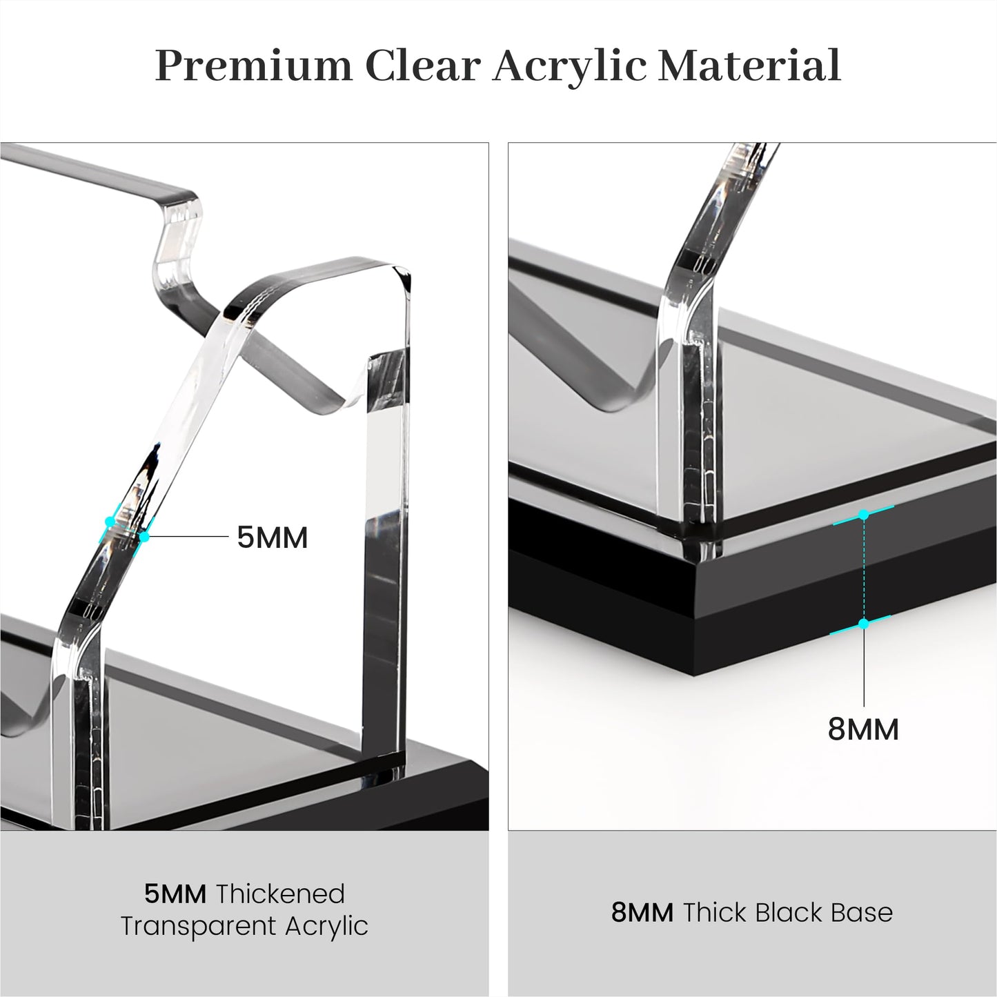 YUXUN Black Business Card Holder for Desk-3 Tier 3 Slot, Acrylic Business Card Holder for Women Men, 100+ Business Cards Display Stand, Multiple Business Card Display for Exhibition, Home, Office