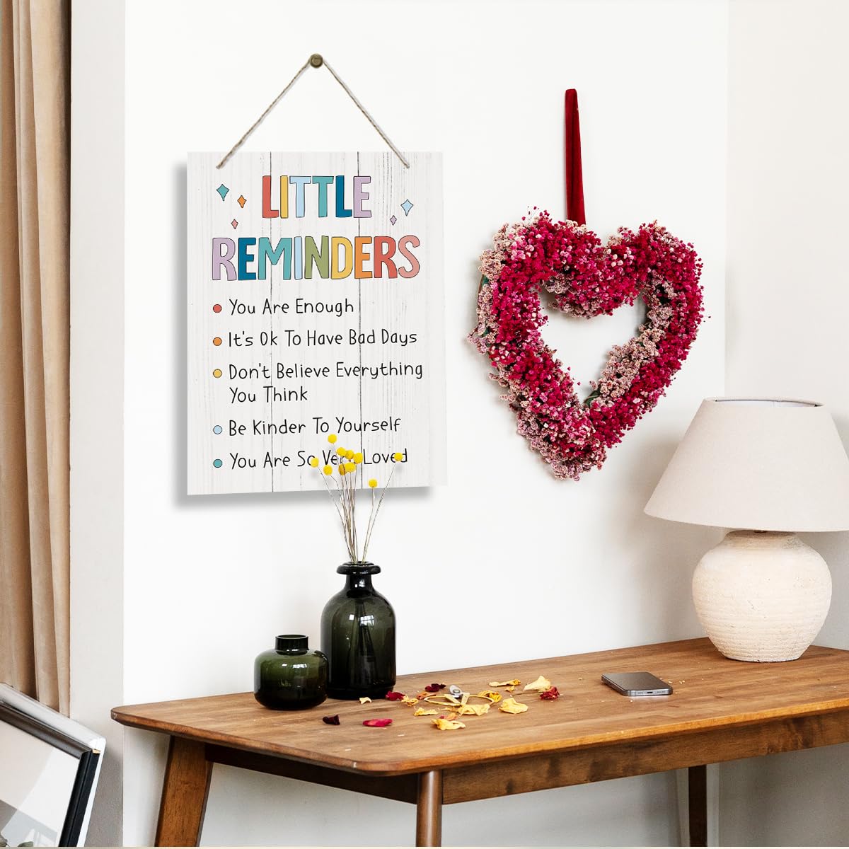 Rustic Wooden Hanging Signs, Motivational Wall Art Decoration Sign, Inspiring Positive Decoration for Home Living Room Bedroom Bathroom Classroom Gym, Inspirational Quotes Wall Decor Gifts 01