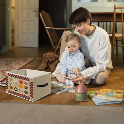 Dilemat Playroom Decor,Nursery Storage Bins Box,Let's Play Foldable Collapsible Storage Basket Organizer for Kids Boy Nursery Room Bedroom Playroom Toys Books Clothes