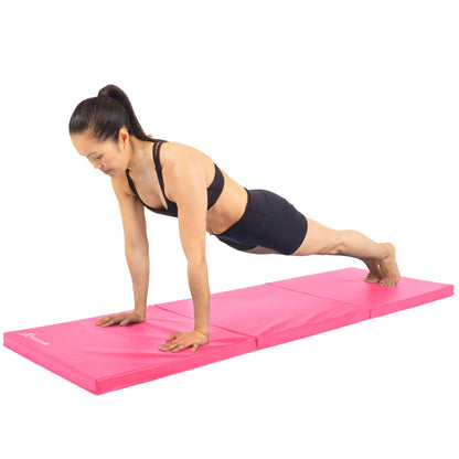ProsourceFit Tri-Fold Folding Thick Exercise Mat 6’x2’ with Carrying Handles for MMA, Gymnastics Core Workouts