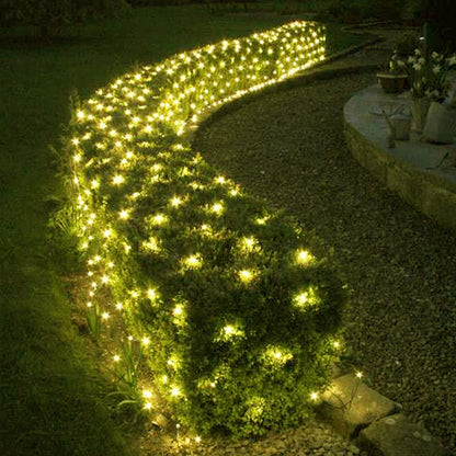 Wabarle Led Christmas Net Lights for Bushes 132 Led, 6ft x 6ft Christmas Net Lights Outdoor Mesh Tree Trunk Green Wire Christmas Decorations for Bushes,Tree,Shrubs,Xmas(Warm White)