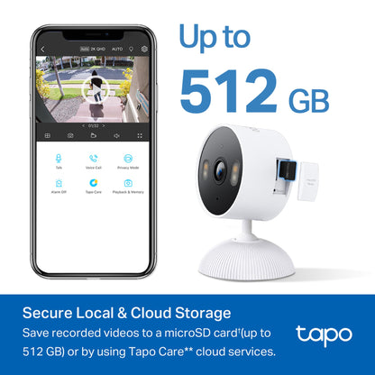 Tapo TP-Link 1080P Indoor Security Camera for Baby Monitor, Dog Camera w/Motion Detection, 2-Way Audio Siren, Night Vision, Cloud & SD Card Storage, Works w/Alexa & Google Home C100