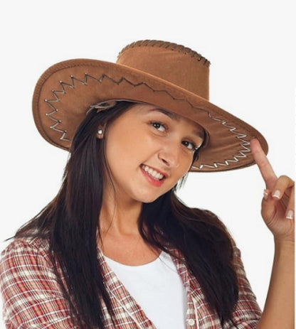 SATINIOR 6 Set Halloween Western Cowboy Hat with Bandanna Cowboy Party Bandannas Pack Western Faux Felt Farmer Hat for Carnival Costume Accessories Cosplay Fancy Dress Party Favorite