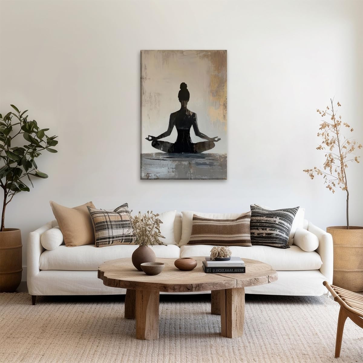 Meditation Wall Art Minimalist Yoga Pose Poster Zen Decor Calming Corner Canvas Prints Mindfulness Wellness Art for Yoga Studio Decor 12x18inch Unframed