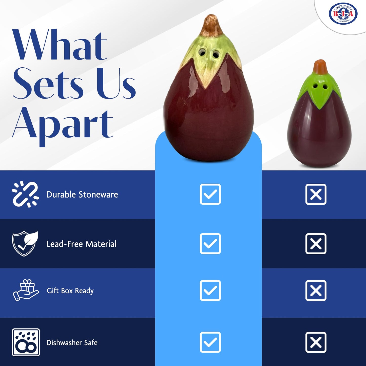 BIA Cordon Bleu Victoria Veggies Vegetable Salt & Pepper Shaker Set - Purple, Set of 2
