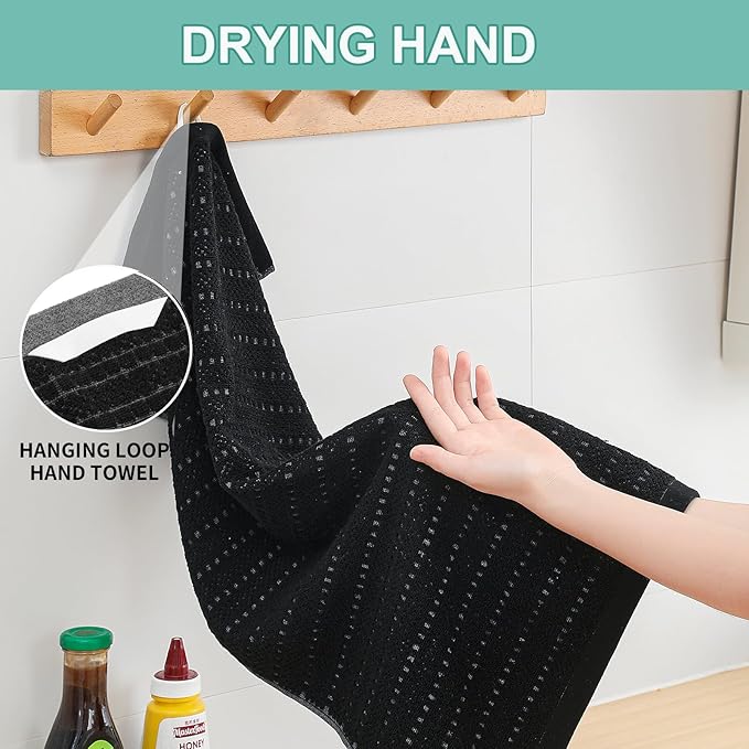 SALAS Kitchen Dish Towels, Bulk Cotton Kitchen Hand Towels, 390 GMS Plaid Dish
